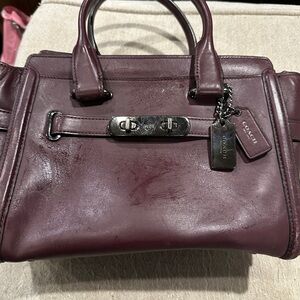 Coach Burgundy Leather Handbag